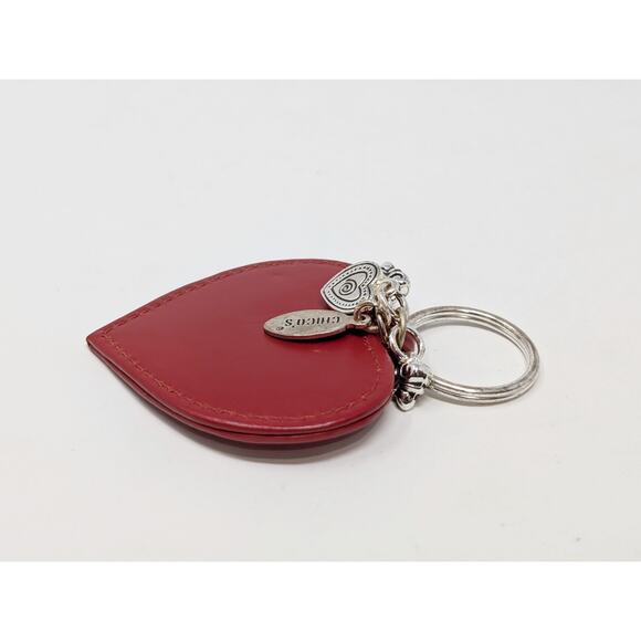 Chico's Silver Tone Red Heart-Shaped Charms Keychain Key Ring Fob Valentine's - Picture 5 of 5